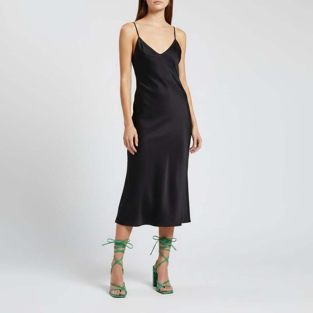 Nasty Gal Green Strappy Lace Up Block Heel Sandal Size 5 Square Toe Ankle Wrap